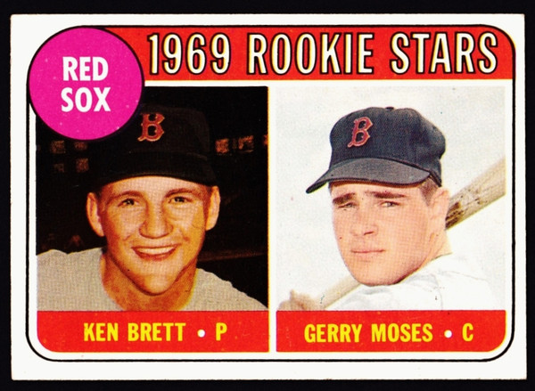 1969 Topps #476 Red Sox Rookies Ken Brett RC Yellow Names EX-