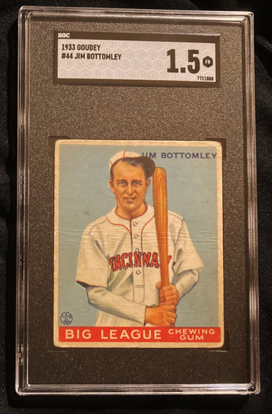 1933 Goudey #044 Jim Bottomley RC SGC 1.5