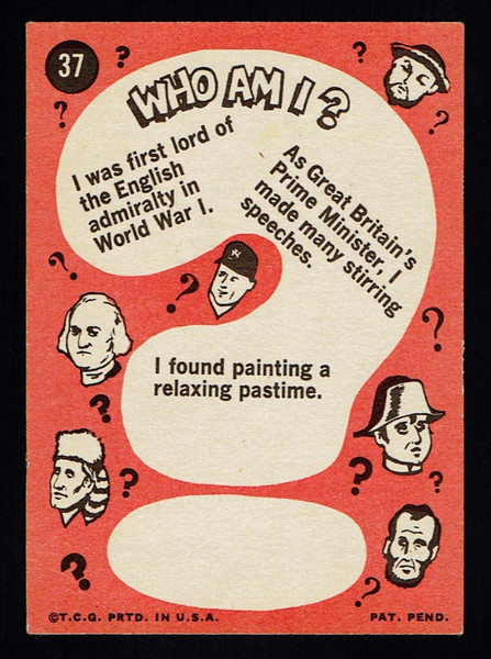 1967 Topps Who Am I? #37 Winston Churchill VG