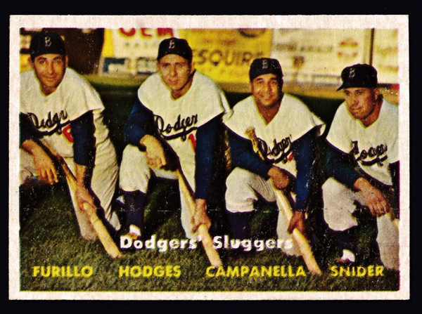 1957 Topps #400 Dodgers Sluggers Campanella Snider Hodges EX+