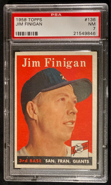 1958 Topps #136 Jim Finigan PSA 7