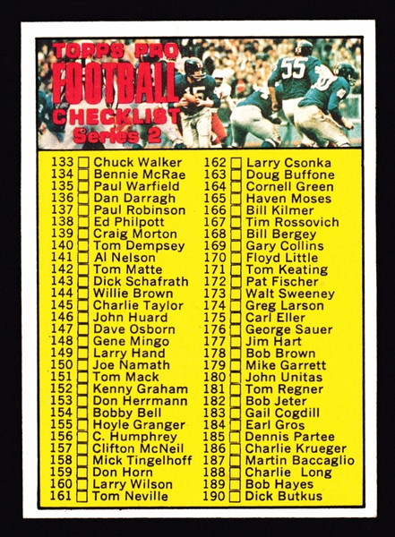 1970 Topps #132 Unmarked Checklist Series 2 EXMT