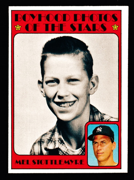 1972 Topps #492 Mel Stottlemyre Boyhood Photo VG+