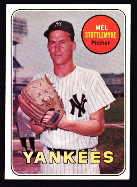 1969 Topps #470 Mel Stottlemyre Last Name In Yellow EX