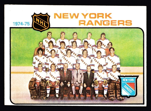 1975 Topps #094 New York Rangers Team Unmarked Checklist VGEX