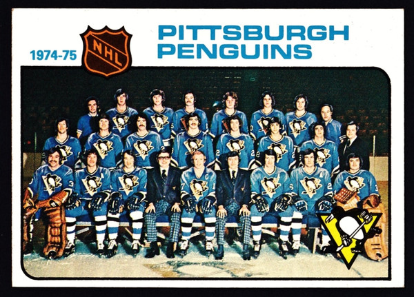 1975 Topps #093 Pittsburgh Penguins Team Unmarked Checklist EX