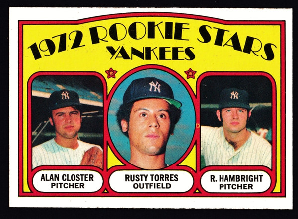 1972 Topps #124 Yankees Rookie Stars EXMT