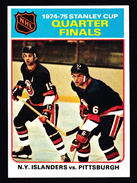 1975 Topps #004 Stanley Cup Quarter Finals New York Islanders VS Pittsburgh EX-