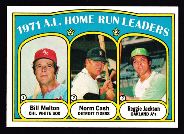 1972 Topps #090 AL Home Run Leaders Reggie Jackson EX+