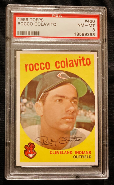 1959 Topps #420 Rocco Colavito PSA 8