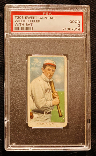 1909-1911 T206 Willie Keeler With Bat Sweet Caporal PSA 2