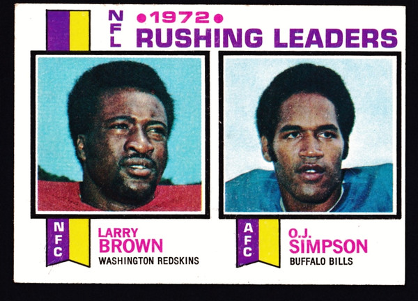 1973 Topps #001 NFL Rushing Leaders Simpson VGEX