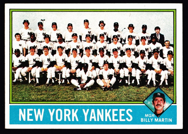 1976 Topps #017 New York Yankees Team Unmarked Checklist VG