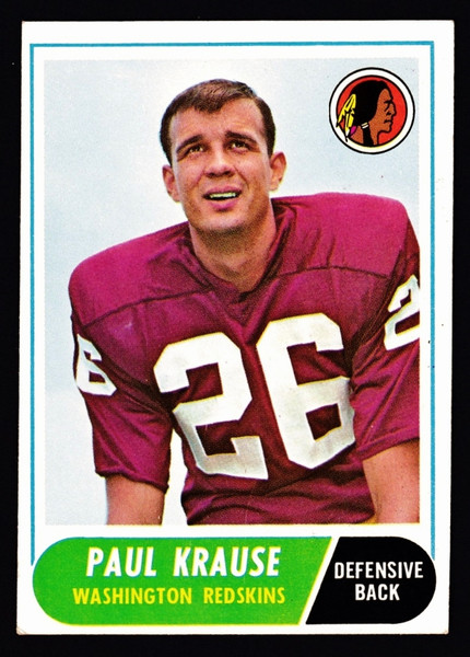 1968 Topps #166 Paul Krause VG+