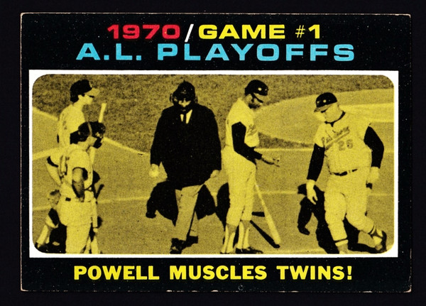 1971 Topps #195 1970 AL Playoffs Game #1 Powell Muscles Twins EX-