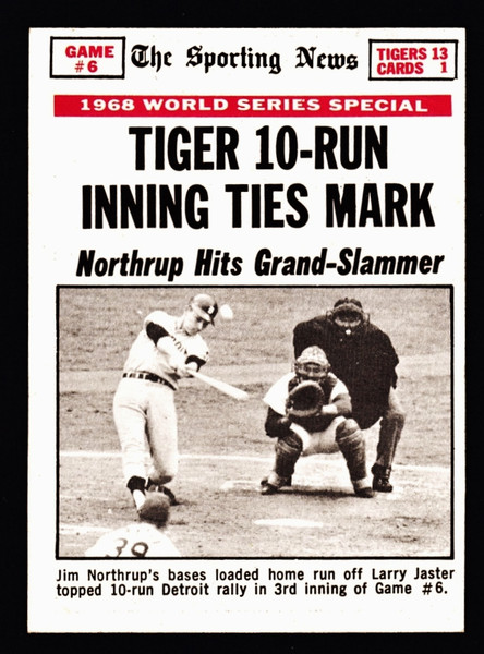 1969 Topps #167 World Series Game #6 Tigers 10-Run Inning Ties Mark EX