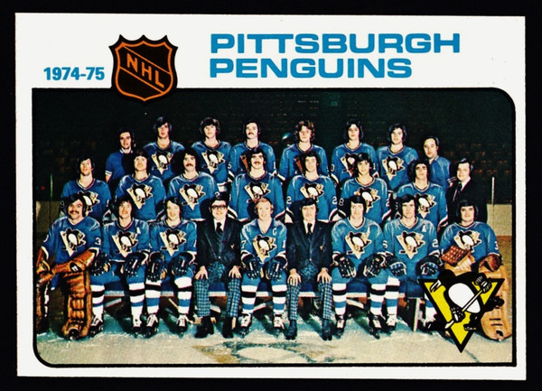 1975 Topps #093 Pittsburgh Penguins Team Unmarked Checklist EXMT