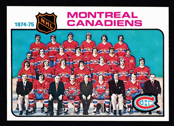 1975 Topps #090 Montreal Canadiens Team Unmarked Checklist NMMT