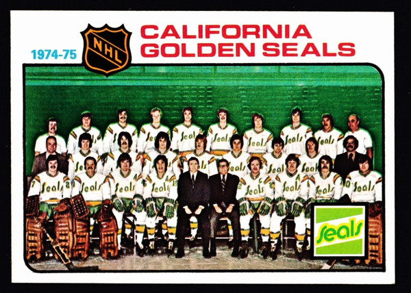 1975 Topps #082 California Golden Seals Team Unmarked Checklist NM+