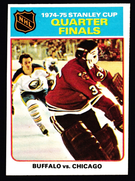 1975 Topps #006 Stanley Cup Semi Finals Buffalo VS Chicago VGEX