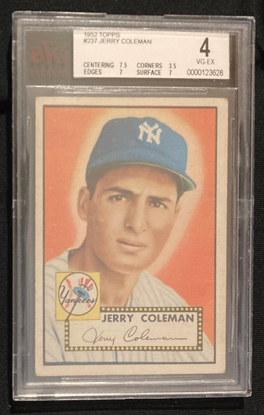 1952 Topps #237 Jerry Coleman BVG 4