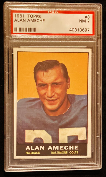 1961 Topps #003 Alan Ameche PSA 7