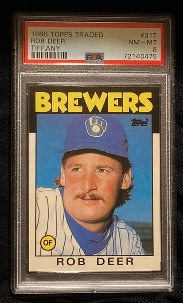 1986 Topps Traded Tiffany #031 Rob Deer RC PSA 8