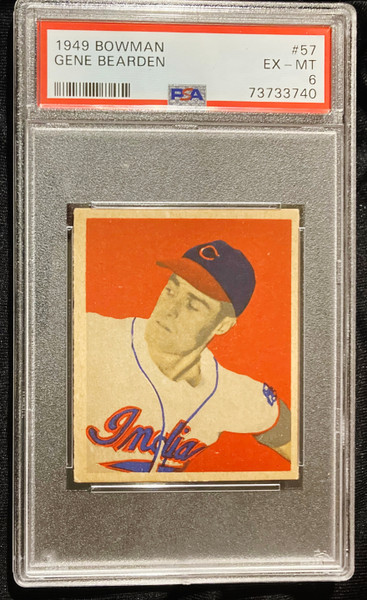 1949 Bowman #057 Gene Bearden RC PSA 6