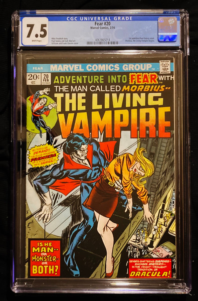 1974 Marvel Fear #20 1st Published Paul Gulacy Work CGC 7.5