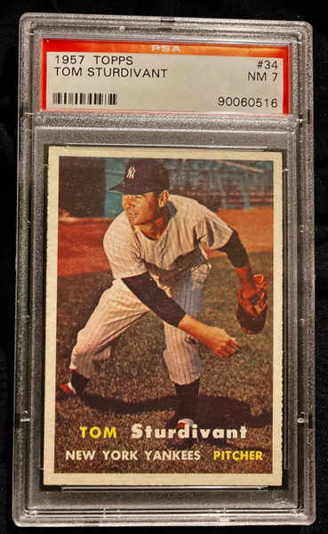 1957 Topps #034 Tom Sturdivant RC PSA 7