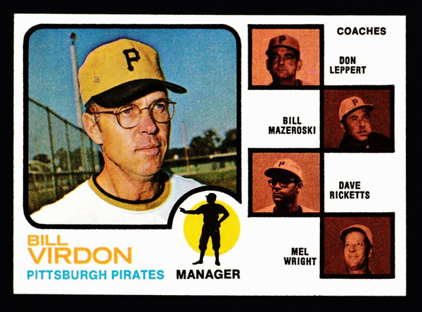 1973 Topps #517 Bill Virdon Brown Background EXMT