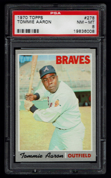 1970 Topps #278 Tommie Aaron PSA 8