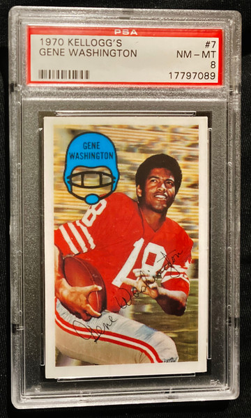 1970 Kellogg's #07 Gene Washington PSA 8