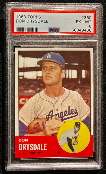 1963 Topps #360 Don Drysdale PSA 6