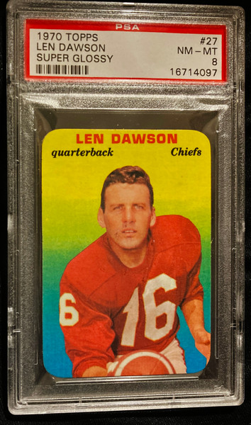 1970 Topps Super Glossy #27 Len Dawson PSA 8