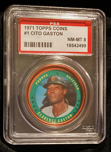 1971 Topps Coins #001 Clarence Gaston PSA 8