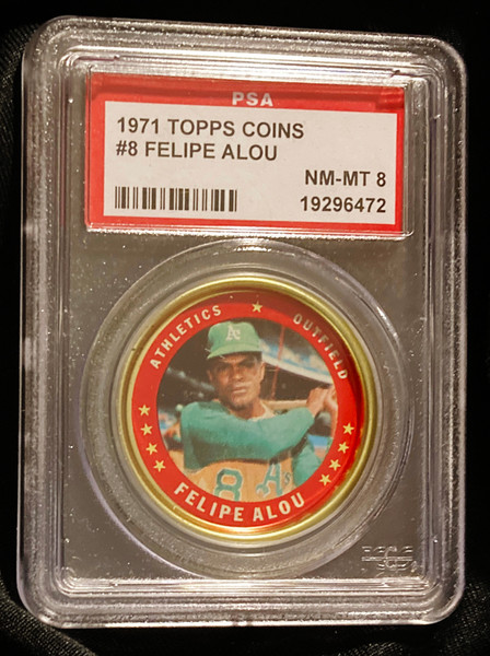 1971 Topps Coins #008 Felipe Alou PSA 8
