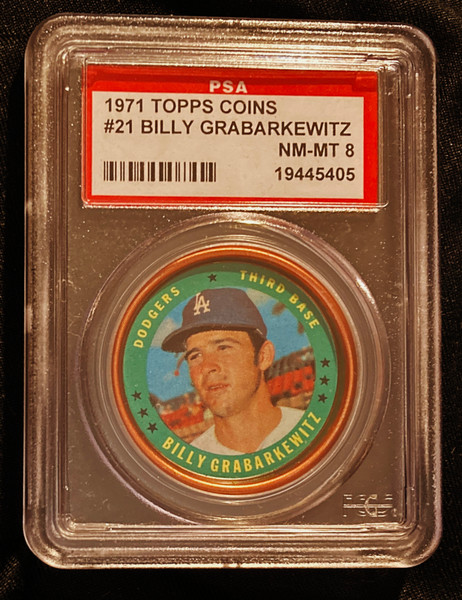 1971 Topps Coins #021 Billy Grabarkewitz PSA 8