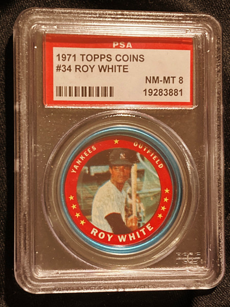 1971 Topps Coins #034 Roy White PSA 8