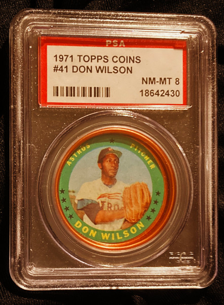 1971 Topps Coins #041 Don Wilson PSA 8