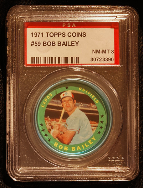 1971 Topps Coins #059 Bob Bailey PSA 8