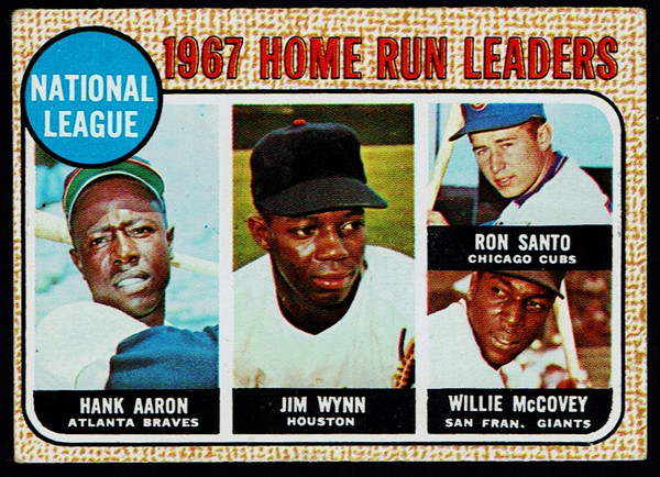 1968 Topps #005 NL Home Run Leaders Aaron Santo McCovey VGEX