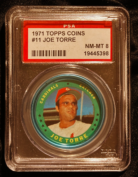 1971 Topps Coins #011 Joe Torre PSA 8