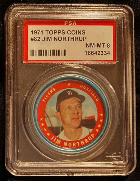 1971 Topps Coins #082 Jim Northrup PSA 8
