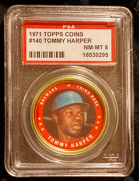 1971 Topps Coins #140 Tommy Harper PSA 8