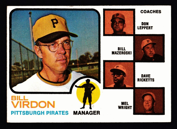 1973 Topps #517 Bill Virdon Mazroski No Right Ear EX-