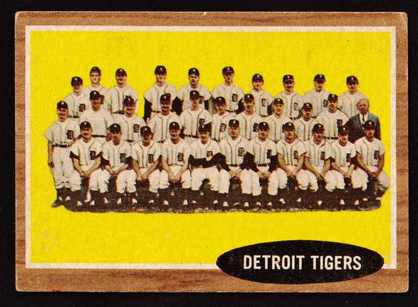 1962 Topps #024 Detroit Tigers Team VGEX