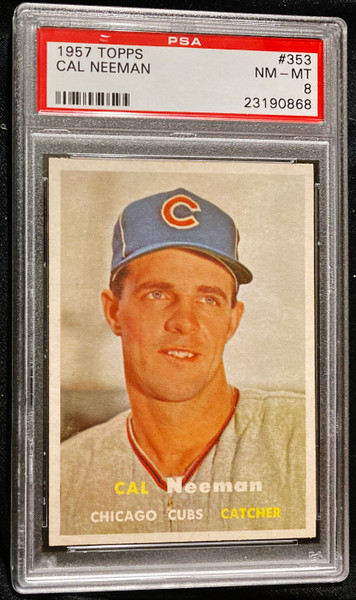 1957 Topps #353 Cal Neeman RC PSA 8