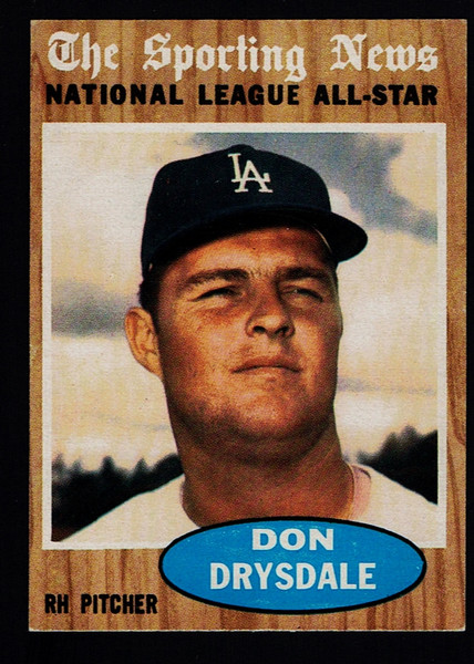 1962 Topps #398 Don Drysdale AS EXMT