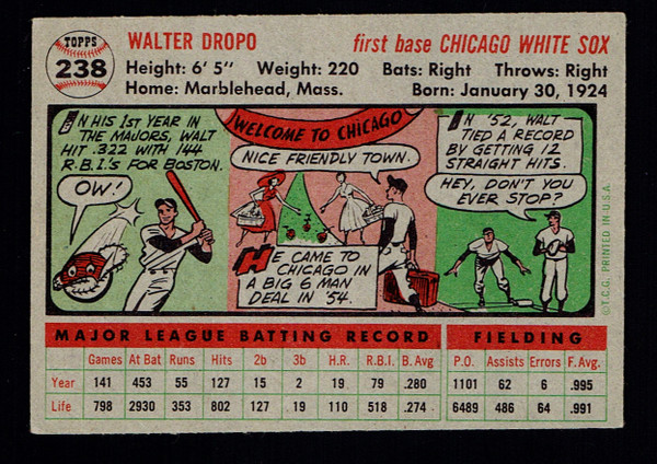 1956 Topps #238 Walt Dropo VGEX